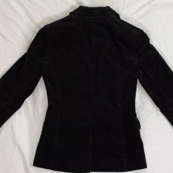 J.Crew Womens Size 0 Corduroy Black One Button Blazer Lined Cotton Cord Preppy - Picture 2 of 9